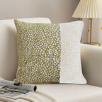 SOGA 45cm Elegant Textured Pillowcase – Modern Green & Cream Accent