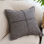 SOGA 45cm  UrbanWeave Charcoal Tweed Pillowcase
