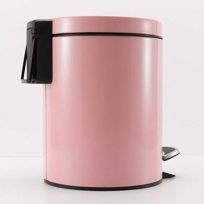 SOGA 2X Foot Pedal Stainless Steel Rubbish Recycling Garbage Waste Trash Bin Round 12L Pink