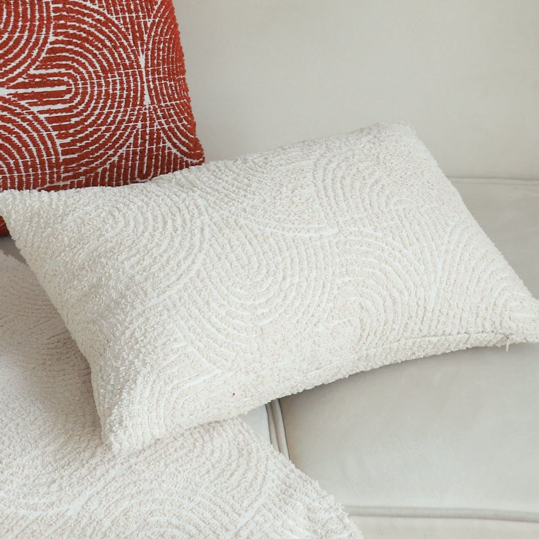 SOGA 30x50cm Embroidered Off-White Lumbar Pillowcase for Modern Home