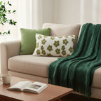SOGA 3PC Cozy Home Set – Green Diamond Knit Throw Blanket with Decorative Pillow Covers (Weave & Bloom Design)