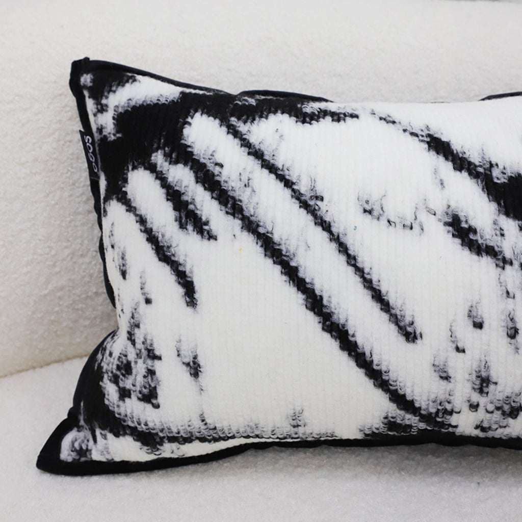 SOGA 30x50cm Black & White Leopard Throw Pillowcase