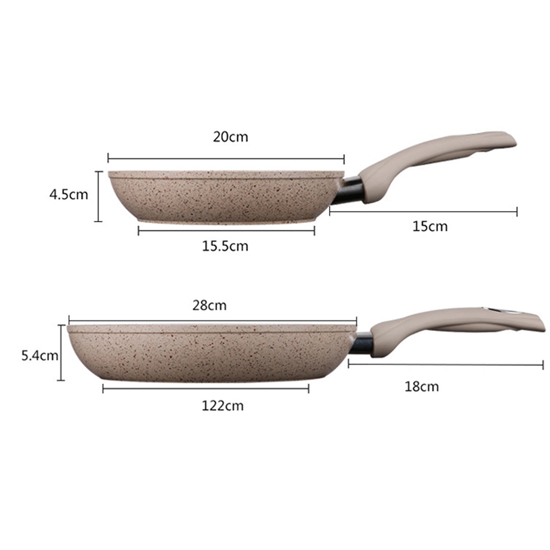 SOGA Non-Stick Fry Pan Marble Stone Ceramic Coated Skillet Pan Set 20cm, 24cm, 28cm