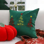 SOGA 45cm Christmas Tree Trio Pillowcase (Green)