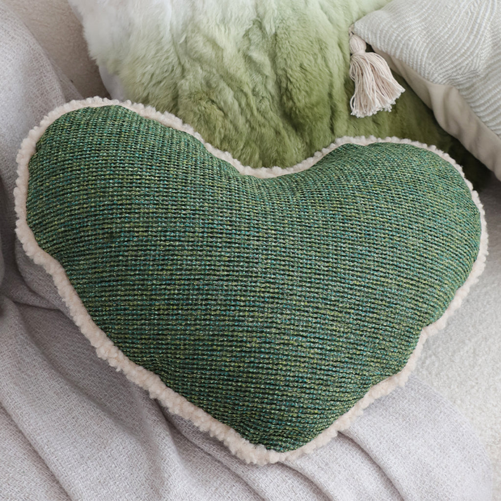 SOGA 42x32cm Cozy Heart-Shaped Woven Pillowcase