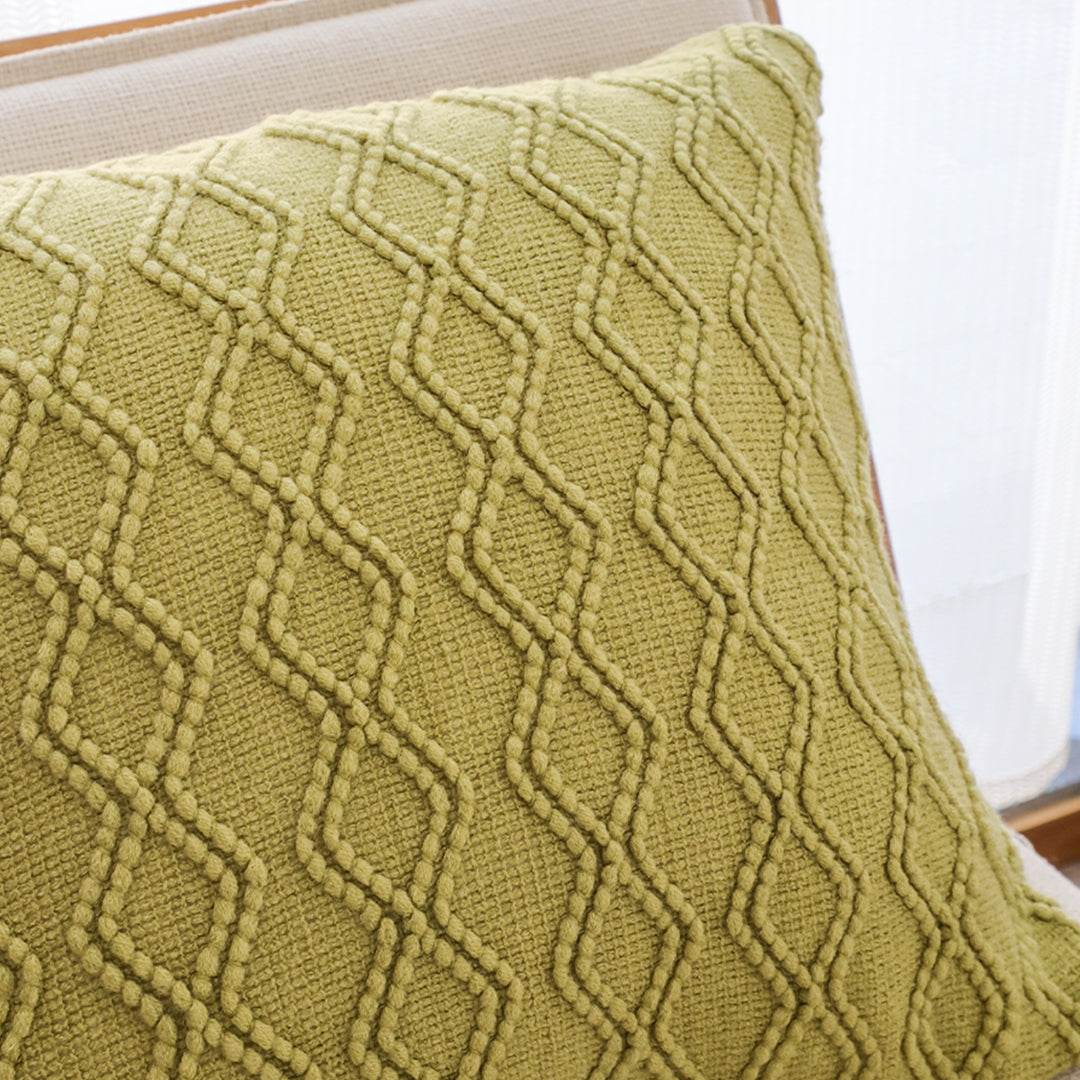 SOGA 45cm Sage Green Cable Knit Pillow Cover
