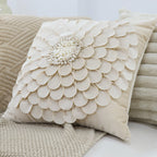 SOGA 45cm ""Luxurious Textured Flower Pillowcase