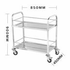 SOGA 2 Tier Stainless Steel Drink Wine Food Utility Cart 85x45x90cm Medium
