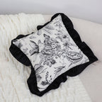SOGA 45cm Chic Botanical Bliss Black & White Square Pillowcase