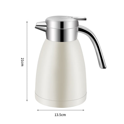 SOGA 2X 1.2L Stainless Steel Insulated Vacuum Flask Coffee Water Jug Thermal White