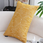 SOGA 30x50cm Mustard Yellow Geometric Lumbar Pillowcase for Home Decor