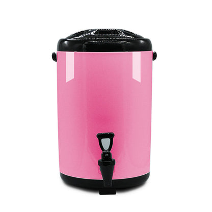 SOGA 8X 18L Stainless Steel Insulated Milk Tea Barrel Hot and Cold Beverage Dispenser Container with Faucet Pink