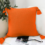 SOGA 50cm SOGA 50cm Chunky Knit Pillowcase (Coral Orange)