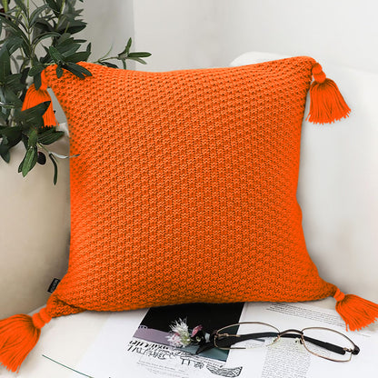 SOGA 50cm SOGA 50cm Chunky Knit Pillowcase (Coral Orange)