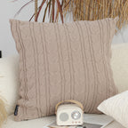 SOGA 45cm Dusty Rose Cable Knit Decorative Pillowcase
