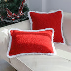 SOGA 30x50cm Luxe Burgundy Textured Lumbar Pillow Cover