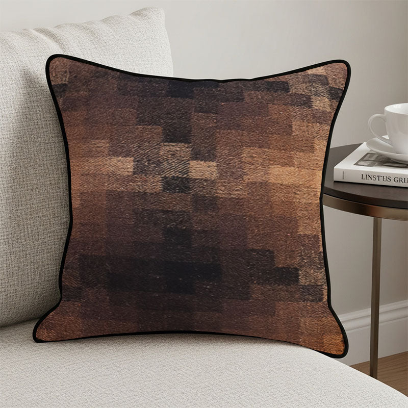 SOGA 45cm Pixelated Comfort Caramel Square Pillowcase