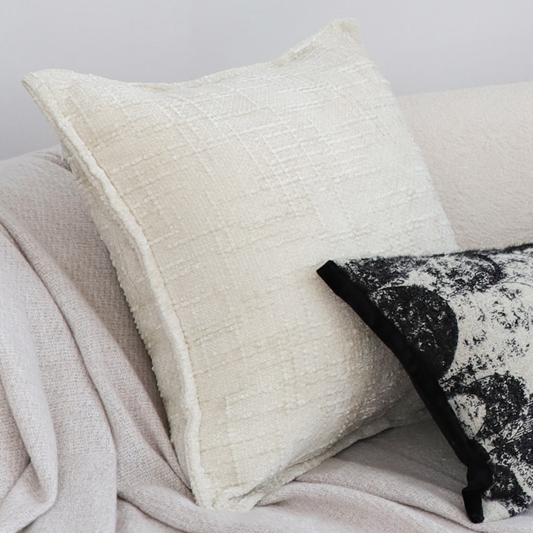 SOGA 45cm Cozy Cream Textured Throw Pillowcase