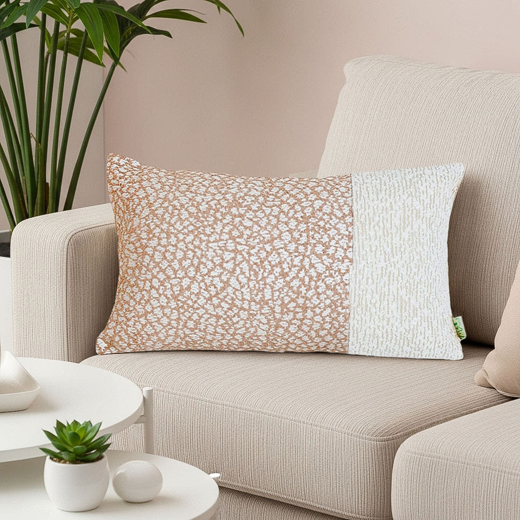 SOGA 30x50cm Chic Leopard Print & Solid Ivory Decorative Pillowcase