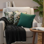 SOGA 4PC Set – Flannel Throw Blanket + Landscape Tapestry & Emerald Velvet Pillowcases – Cozy Decor