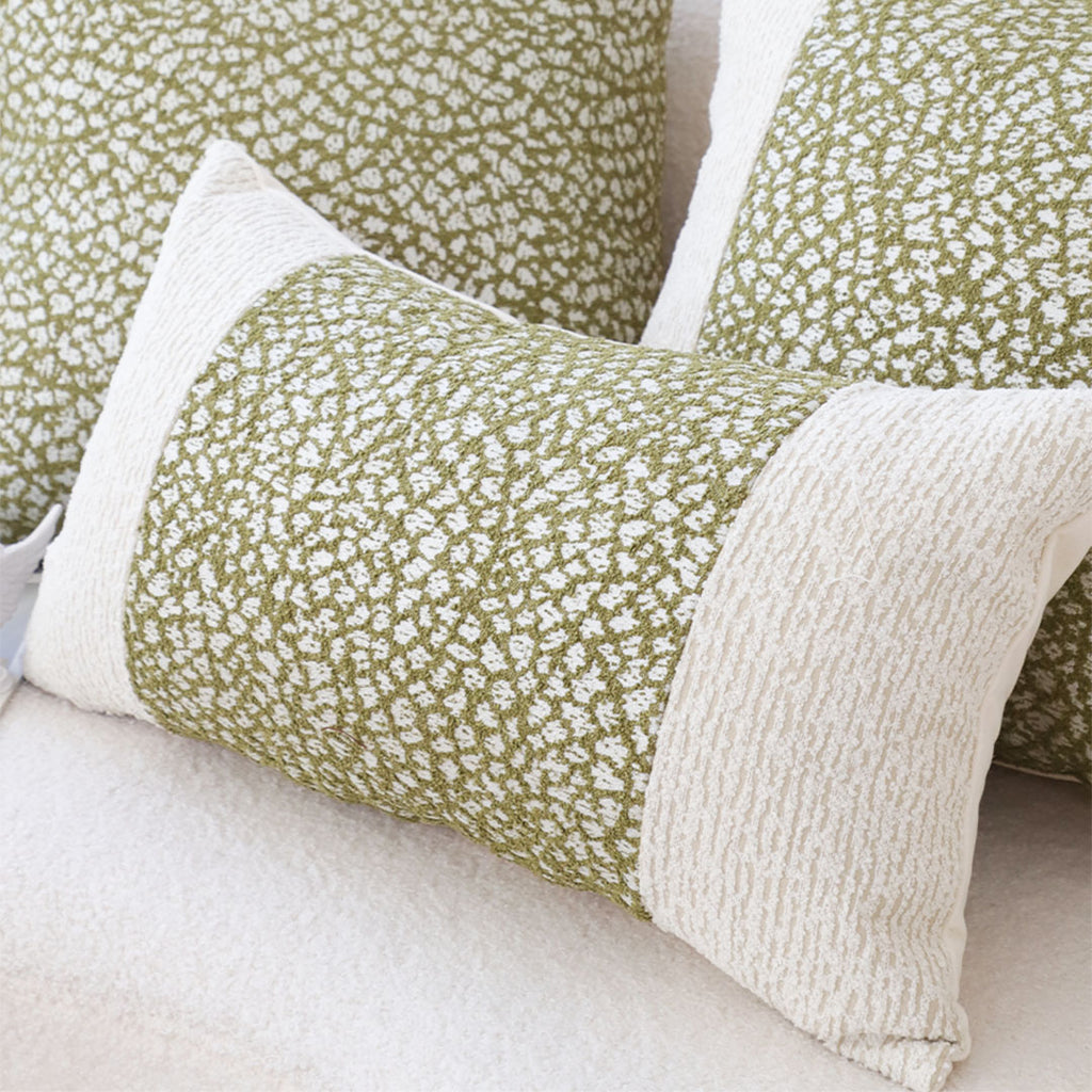 SOGA 30x50cm Textured Green Accent Pillowcase