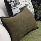 SOGA 2X 30x50cm Versatile Olive Green Lumbar Pillowcase with Black Border