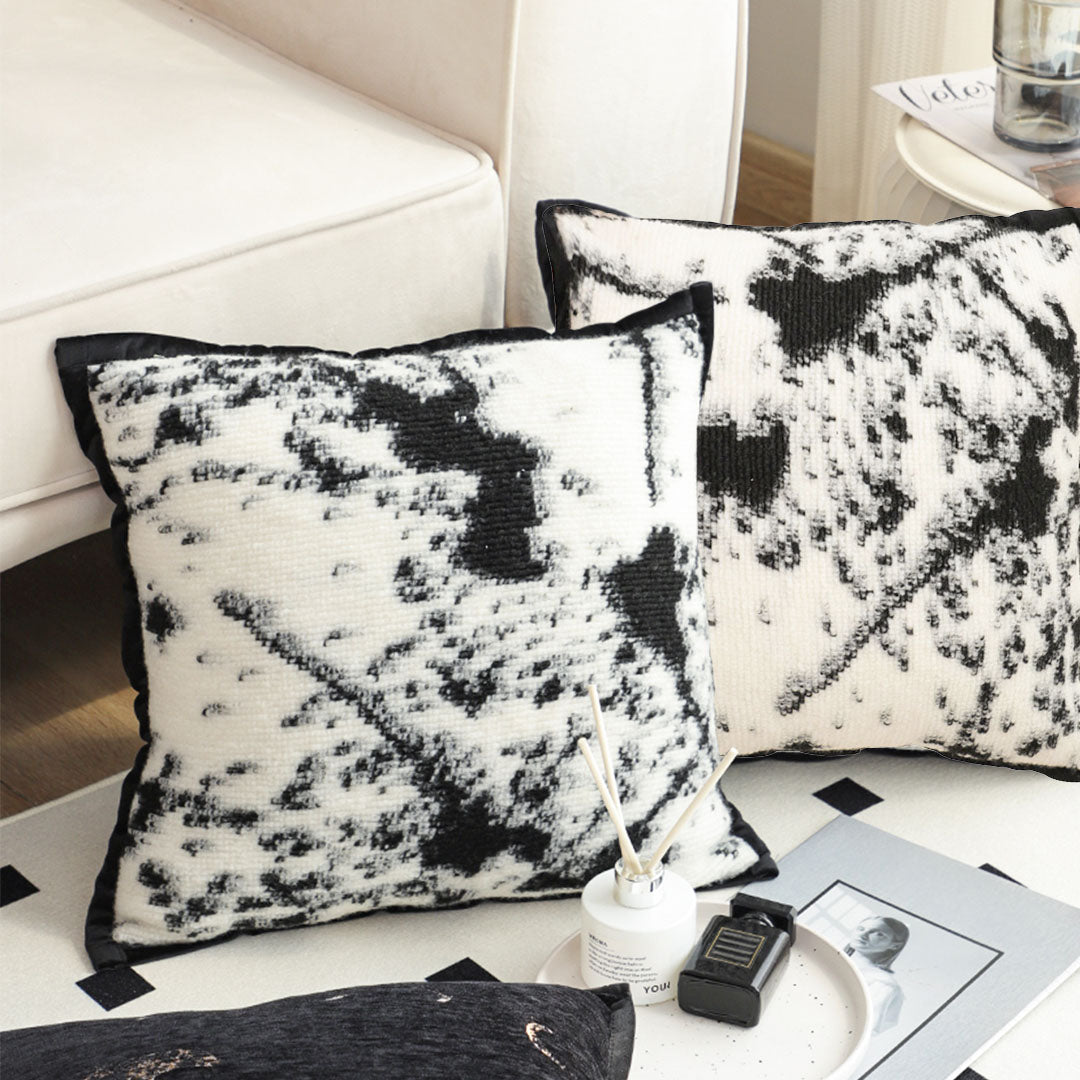 SOGA 2X 45cm Black & White Leopard Print Square Pillowcase