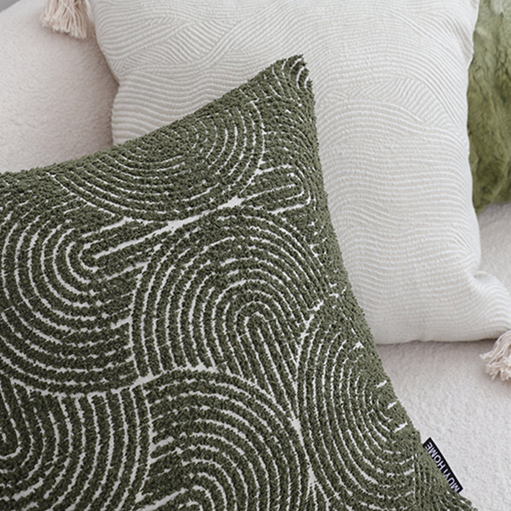 SOGA 45cm Modern Boho Green Tufted Pillowcase