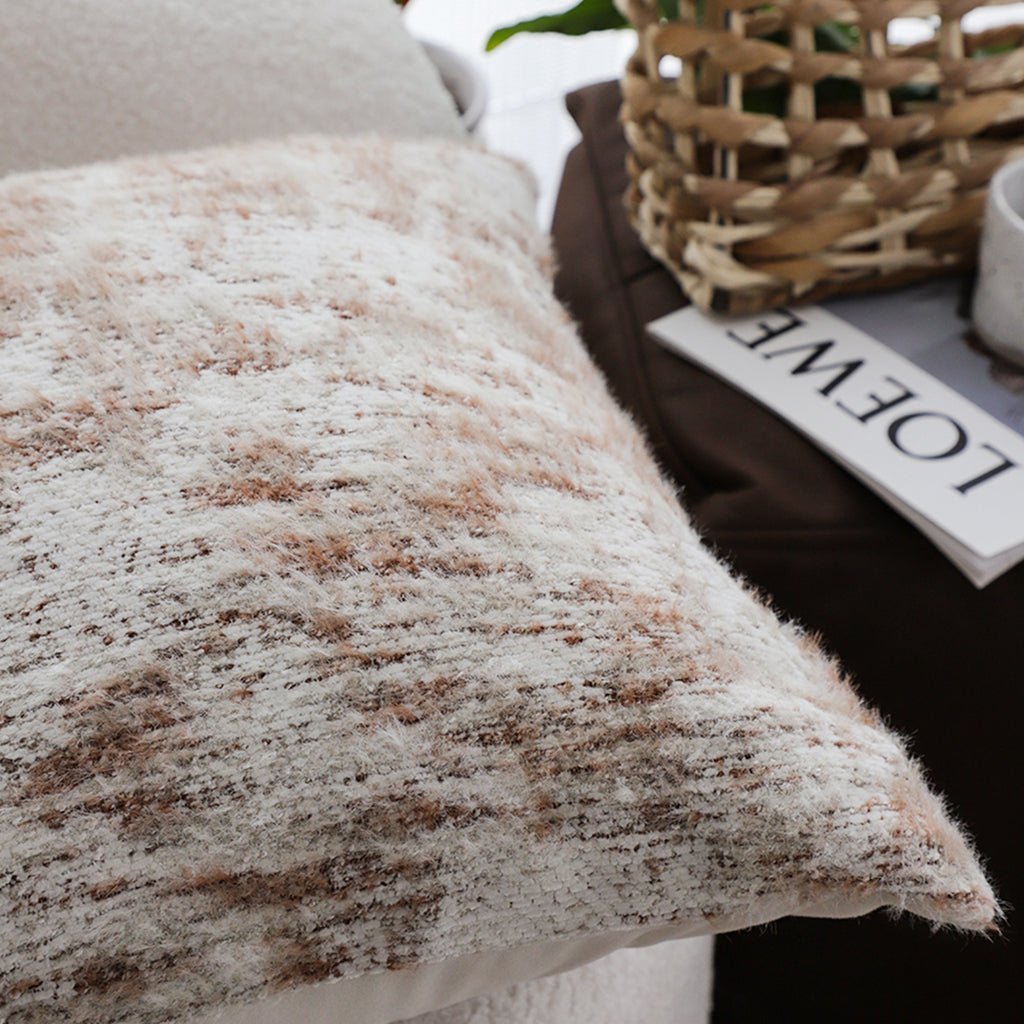 SOGA 45cm Faux Fur Geometric Pillowcase – Gold