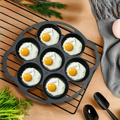 SOGA 2X 32cm Cast Iron Takoyaki Fry Pan Octopus Balls Maker 7 Hole Cavities Grill Mold