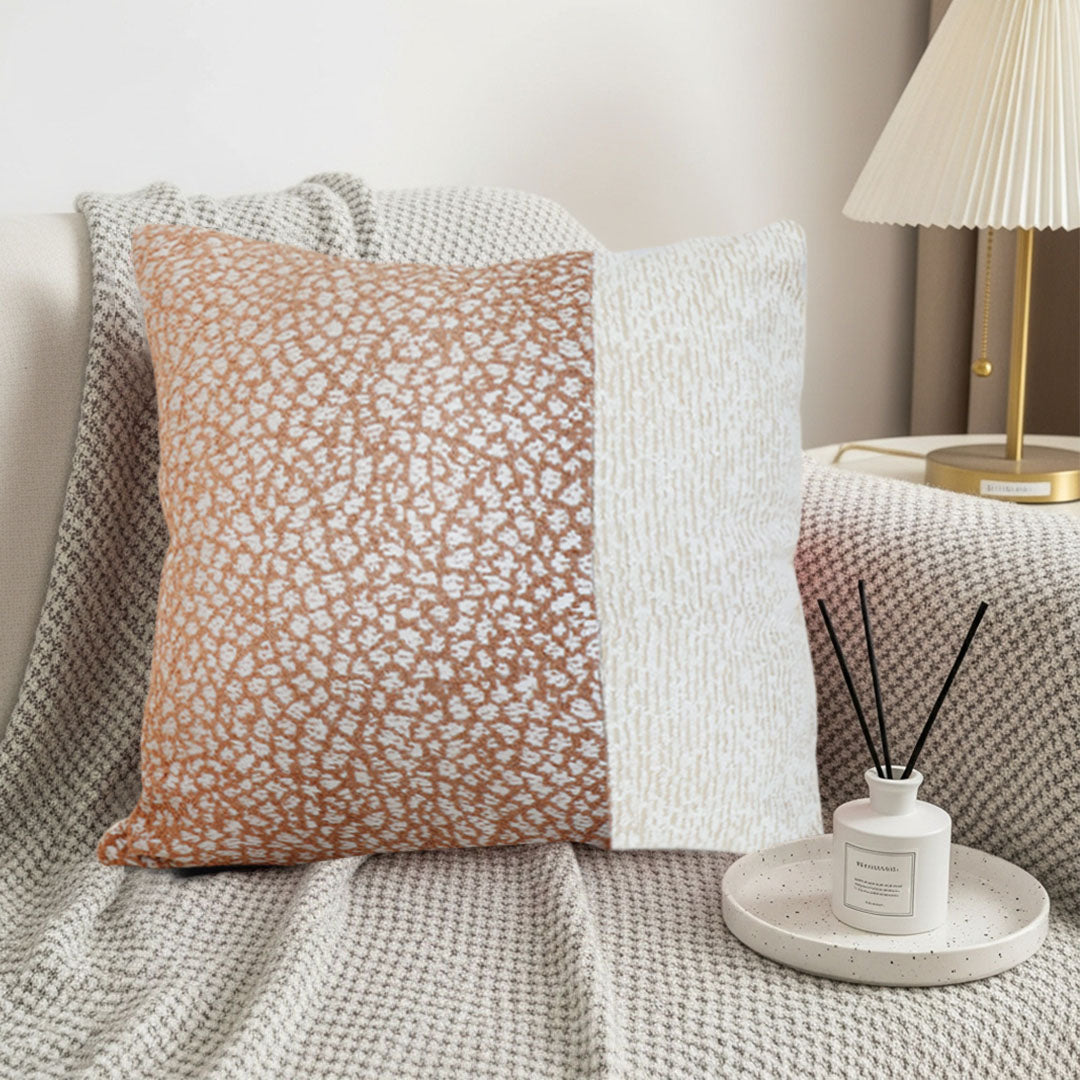 SOGA 45cm Chic Ivory & Gold Textured Pillowcase