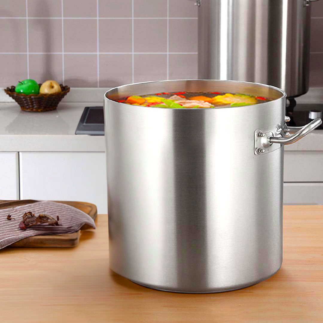 SOGA Stock Pot 225L Top Grade Thick Stainless Steel Stockpot 18/10 Without Lid