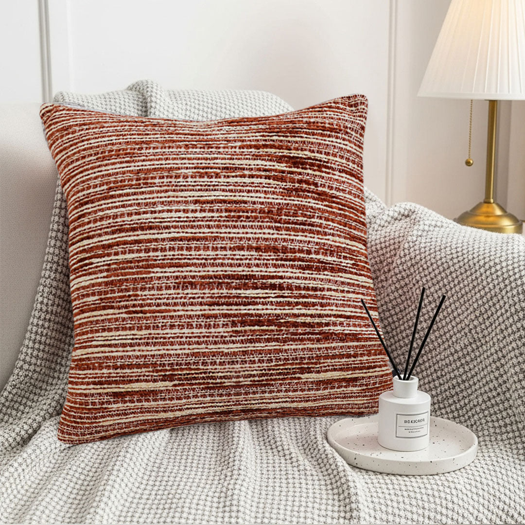 SOGA 45cm Rust-Toned Woven Pillowcase