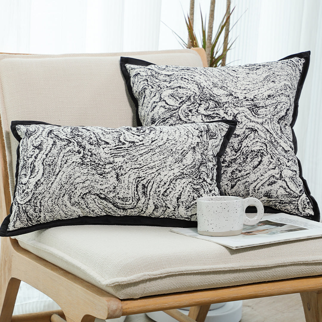 SOGA 2X 30x50cm Artistic Black Border Rectangular Pillowcase