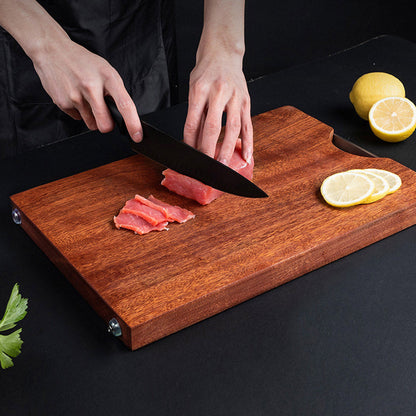 SOGA 50cm Rectangular Wooden Ebony Butcher Block Non-slip Chopping Food Serving Tray Charcuterie Board