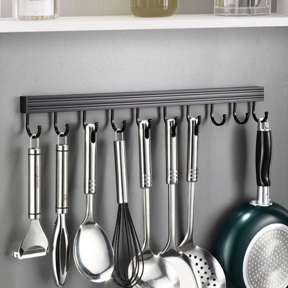 SOGA 41cm Wall Mounted Kitchen Utensil Storage Rack Space-Saving Spatula Organiser with Durable Hooks