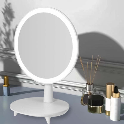 SOGA 2X Round White Rechargeable LED Light Makeup Mirror Tabletop Vanity Home Decor