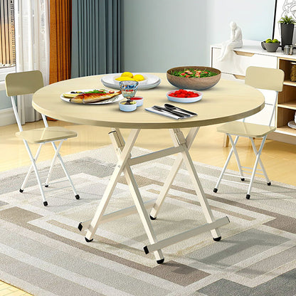 SOGA 2X Maple Grain Dining Table Portable Round Surface Space Saving Folding Desk Home Decor