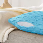 SOGA 45cm Scalloped Wave Pillowcase (Soft Mint)