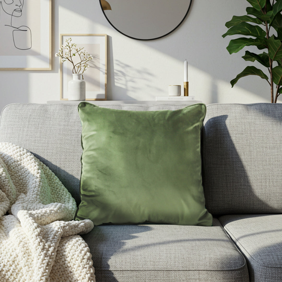 SOGA 45cm Velvet Pillowcase (Sage Green)