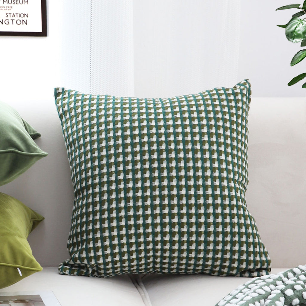SOGA 45cm Forest Green Geometric Pillow Cover