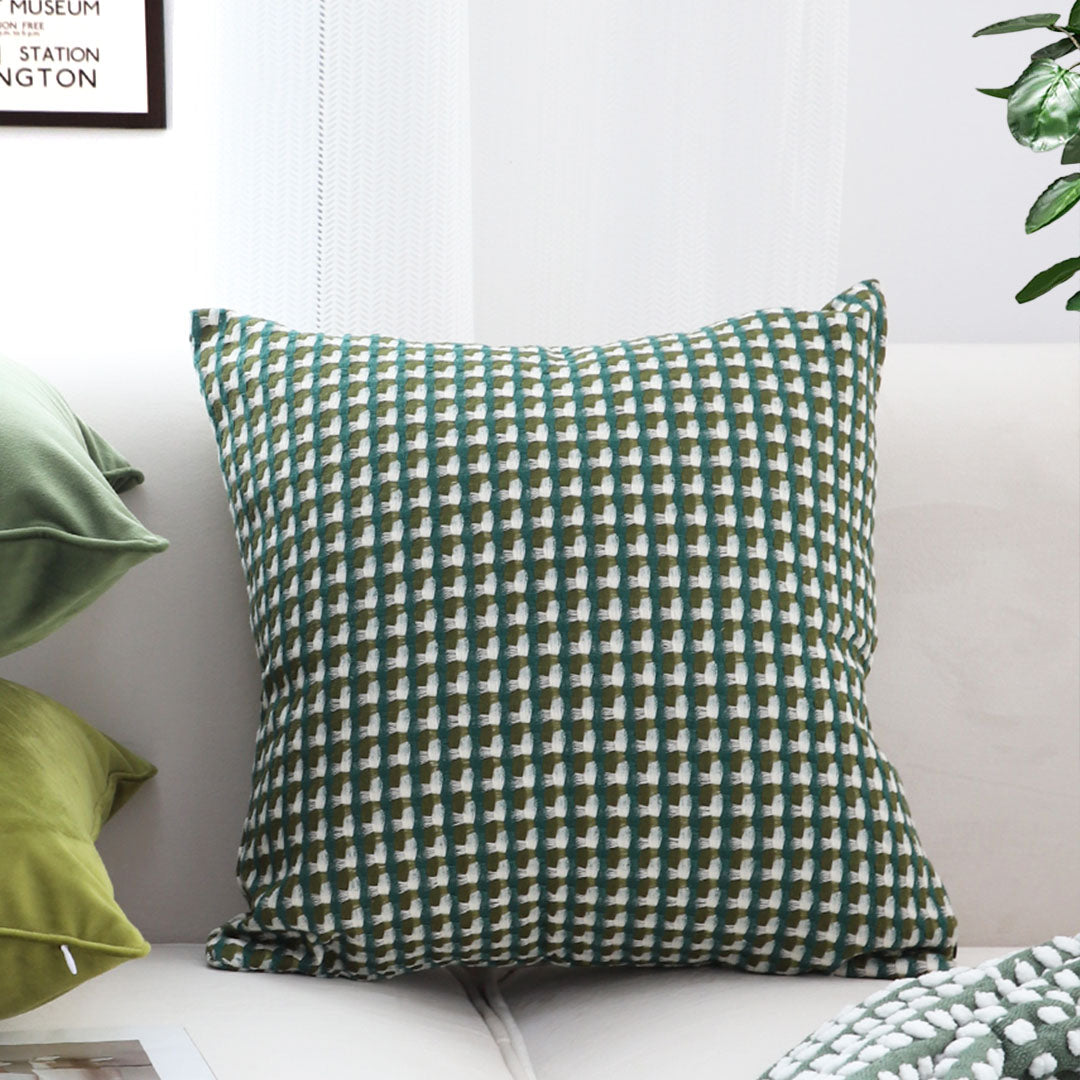 SOGA 45cm Forest Green Geometric Pillow Cover