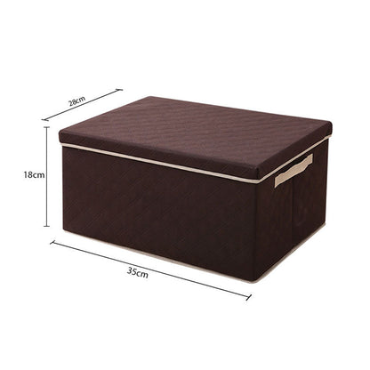 SOGA Small Coffee Non-Woven Diamond Quilt Grid Fabric Storage/ Organizer Box