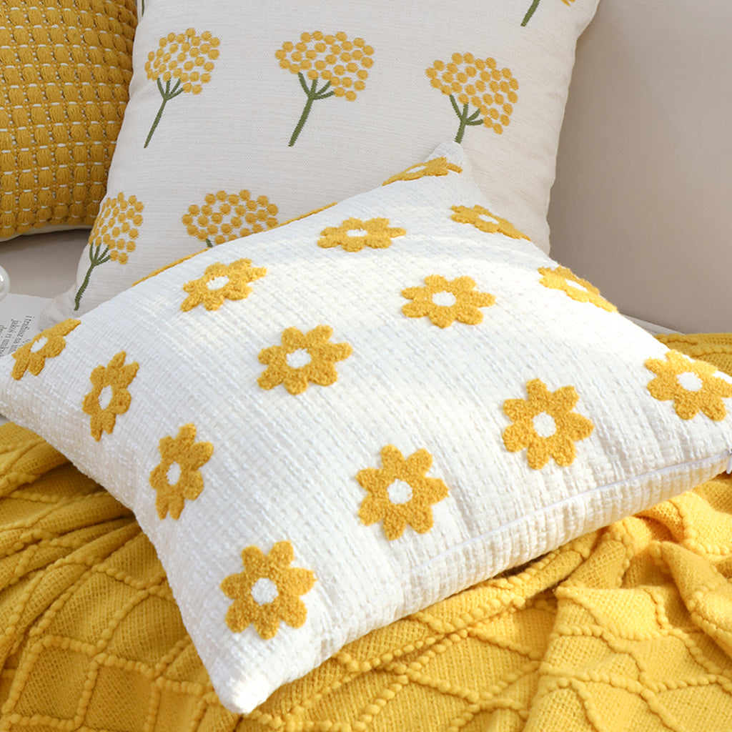 SOGA 45cm Retro Daisy Chain Pillow Cover