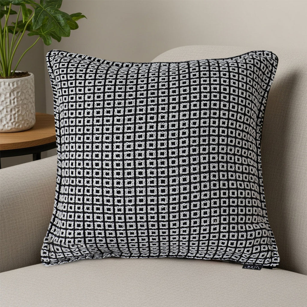 SOGA 45cm Monochrome Black & White Decorative Polyester Pillowcase