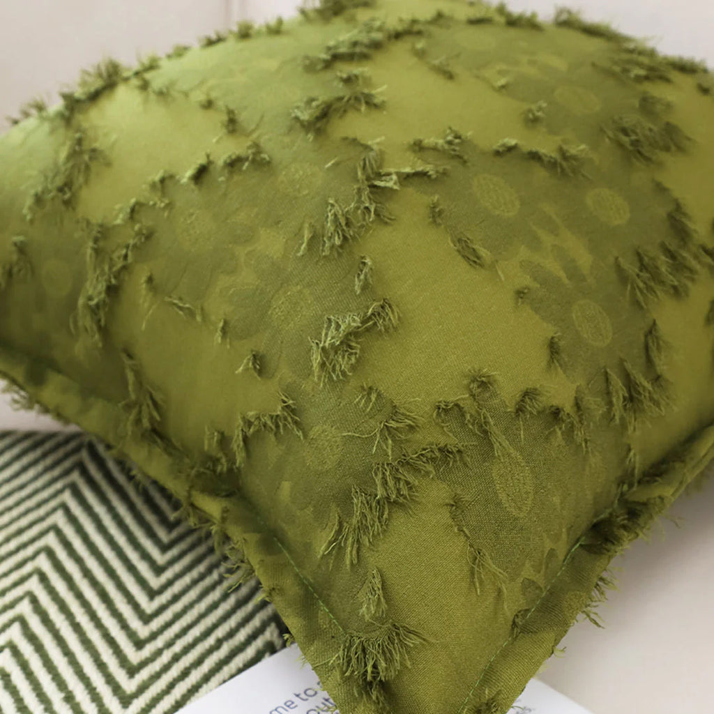 SOGA 45cm Textured Olive Green Accent Pillow Cover
