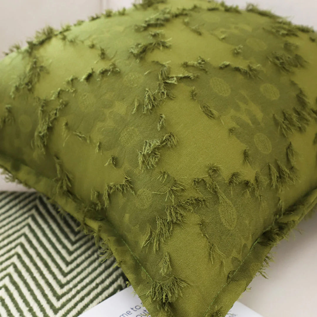 SOGA 45cm Textured Olive Green Accent Pillow Cover