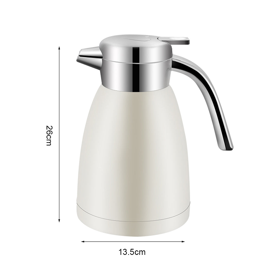 SOGA 1.8L Stainless Steel Insulated Vacuum Flask Coffee Water Jug Thermal White