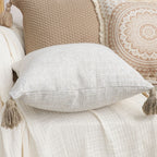 SOGA 2X 17.72in Natural Linen Texture Pillowcases Minimalist Decorative Cushion Covers