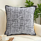 SOGA 45cm Abstract Grid Monochrome Pillowcase